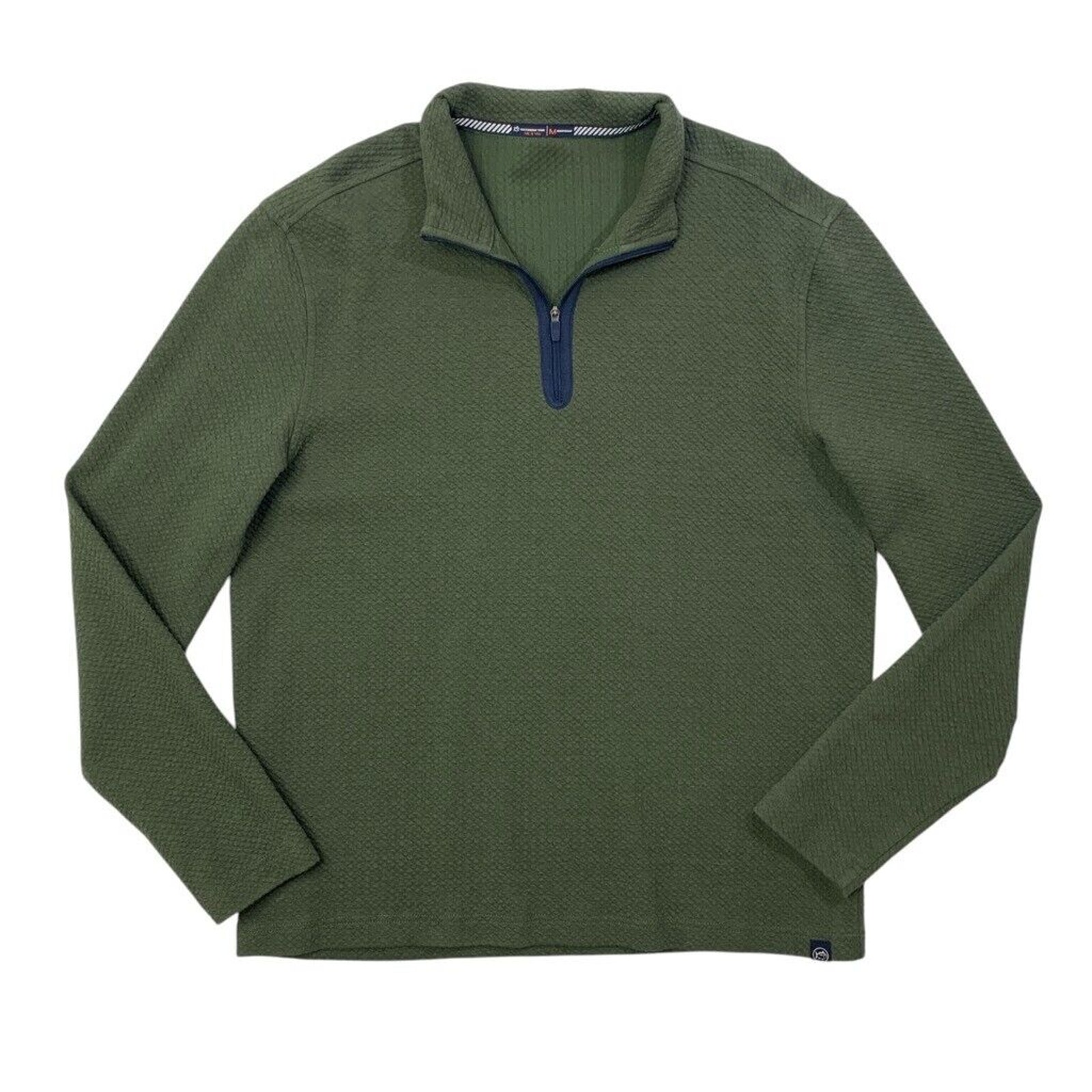 Southern Tide Sweatshirt Men M Medium Avocado Textured Cotton Blend Trail Hiking